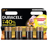 Батарейки DURACELL Basic, AA LR6, Alkaline, 8 шт., в блистере, 1,5 В